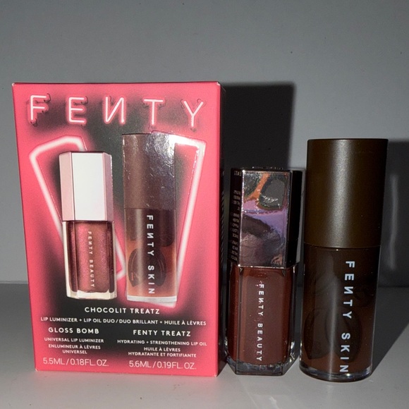 FENTY CHOCOLIT TREATZ DUO/Mini GLOSS BOMB Hot Chocolit+ FENTY TREATZ Cacao NIB! - Picture 8 of 9
